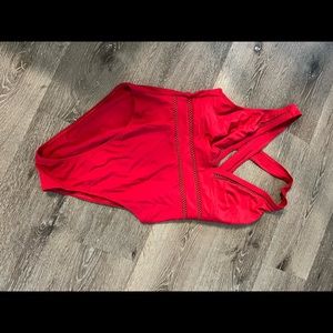Red one piece swim suit